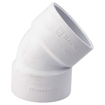 PVC plain bend 50mm x 45 degree above ground
