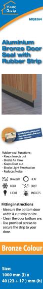 Home Quip Door Seal Bronze 1m x 40mm
