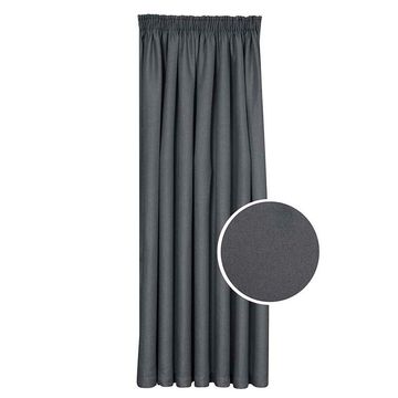 Taped blockout curtain jacquard charcoal 260x218cm