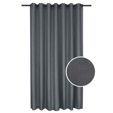 Eyelet blockout curtain jacquard charcoal 260x225cm