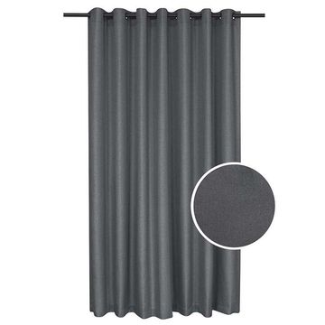 Eyelet blockout curtain jacquard charcoal 260x250cm