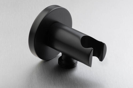 GIO Wall outlet Round with Bracket Matt Black