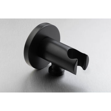 GIO Wall outlet Round with Bracket Matt Black