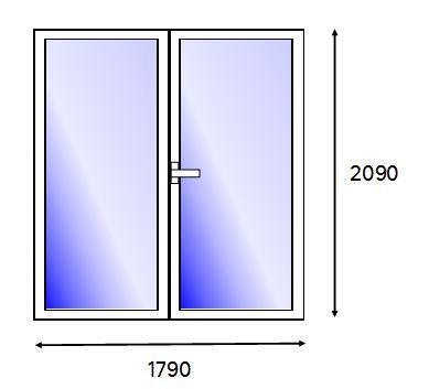 Patio Door PVC White Full Light Right Hand Opening-w1790xh2090mm