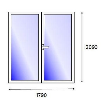 Patio Door PVC White Full Light Right Hand Opening-w1790xh2090mm