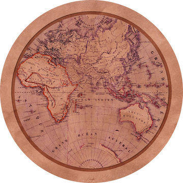 Wall Art Plexi Glass Round D65 Map