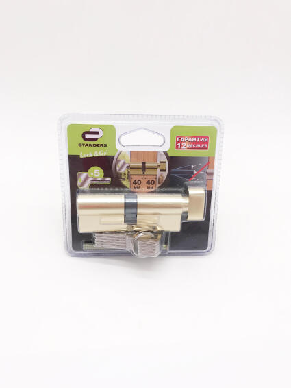 Euro cylinder std aluminium golden finish 40x40mm standers