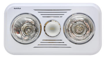 Bathroom Heater EUROLUX White 3 in 1 Light,Heater & Extractor Rectangular