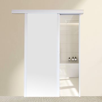 Interior Sliding Door kit with sliding mechanism MDF White-w890xh2050mm