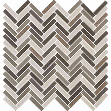 Mosaic cashmere herringbone mud