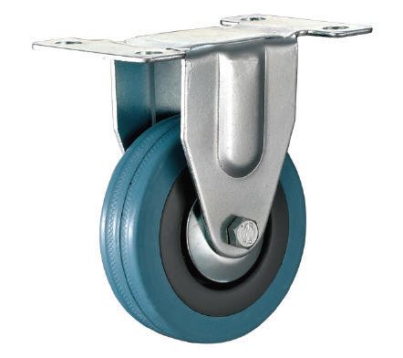 Castor wheel rubber grey fixed plate 100mm l&g tools