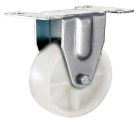 Castor wheel nylon white fixed plate 65mm l&g tools