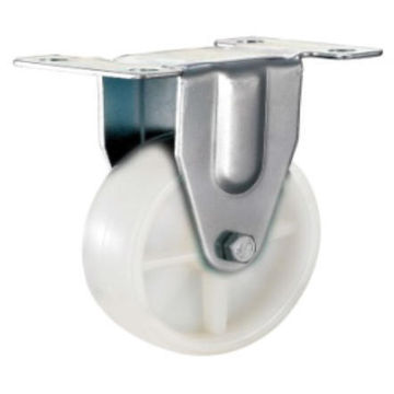 Castor wheel nylon white fixed plate 100mm l&g tools