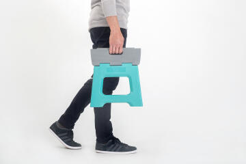 Compact foldable stool turquoise 27cm