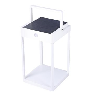 Litehouse outdoor solar lantern with touch control - white