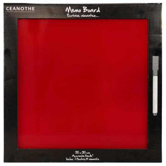 MEMO BOARD RED 50X50