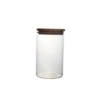 BAMBOO LID GLASS STORAGE JAR 1000ML