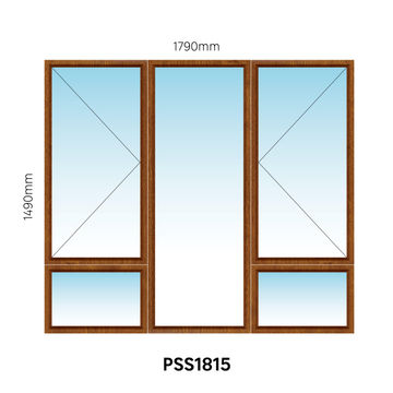 Window PVC Side Hung PSS1815 2 Vents Wood Finish-w1790xh1490mm