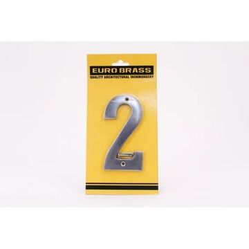 NUMBER 2 ALUMINIUM SIGN EUROBRASS 75MM