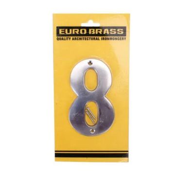NUMBER 8 ALUMINIUM SIGN EUROBRASS 75MM
