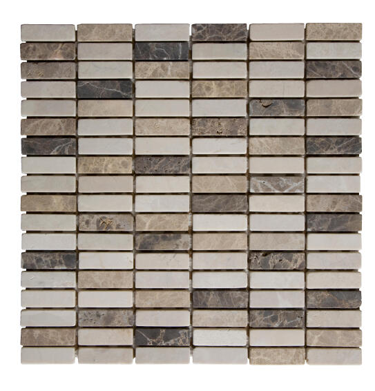 Mosaic Tile Stone Tumbled Marble Mix 300x300mm