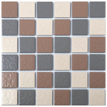 Mosaic Tile Porcelain Brown and Grey Mix 300x300mm