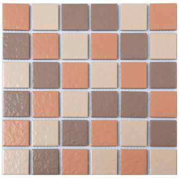 Mosaic Tile Porcelain Brown Mix 300x300mm