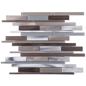 Mosaic Aluminium & Glass Tile Brown Mix 300x310mm