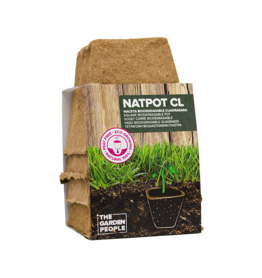 Pot, Natural Pots, Square, NATCARE, 6cm, Set of 6