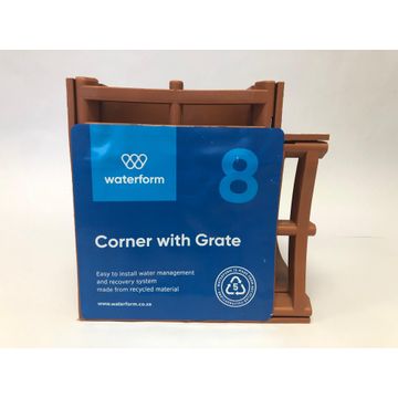 PVC Drain Corner Terra Cotta WATERFORM