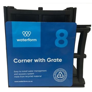 PVC Drain Corner Black WATERFORM
