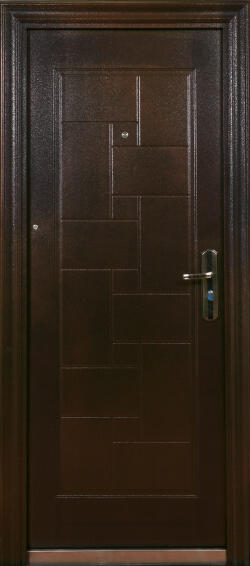 Exterior Door High Security Steel with Frame (prehung) 105 Golden Brown Left Hand Opening-Open in-w860xh2050mm