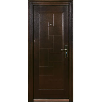 Exterior Door High Security Steel with Frame (prehung) 105 Golden Brown Left Hand Opening-Open in-w860xh2050mm