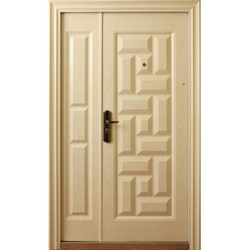 Entry Door High Security Steel with Frame (prehung) 293 White Ash Pivot size Right Hand Opening-Open in-w1200xh2050mm
