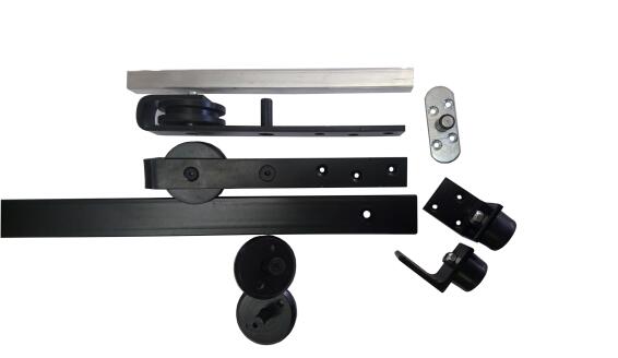 Sliding Mechanism (without door) STRAP ST100N for Wooden Door up to 100kg and 1200mm width with Black Rail