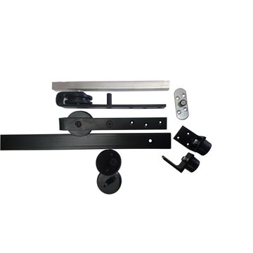 Sliding Mechanism (without door) STRAP ST100N for Wooden Door up to 100kg and 1200mm width with Black Rail
