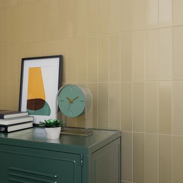 Wall Tile Ceramic Texiture Pattern Mix Brass 62.5X250MM (0.45m2/box)