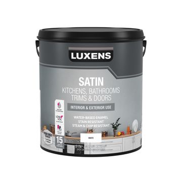 Luxens Kitchen & Bathroom Door & Trim Satin White 1L