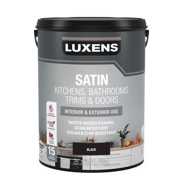 Luxens Kitchen & Bathroom Door & Trim Satin Black 5L