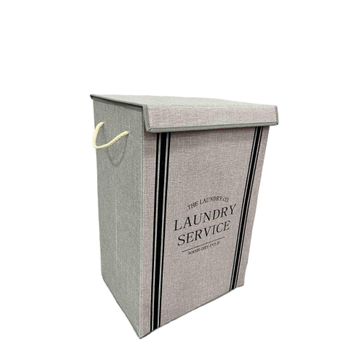 Foldable laundry basket grey w40cmxh60cm