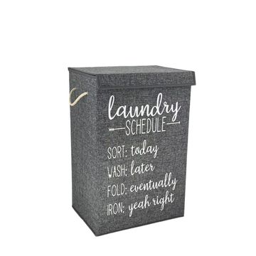 Foldable laundry basket schedule grey w40cmxh60cm
