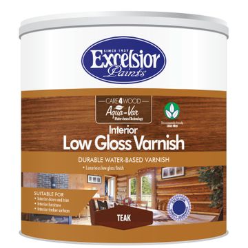 EXCELSIOR AQUA-VAR INTERIOR LOW GLOSS VARNISH TEAK 5L