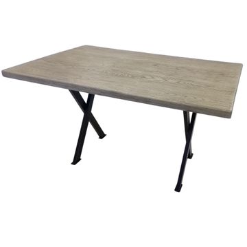 X-Shape Table Leg Set Black Steel w500xh710mm