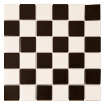Mosaic Ceramic Checkered Black and White 300x300mm