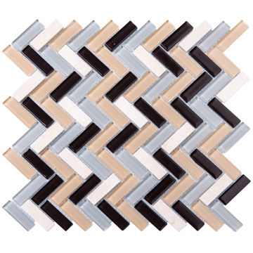Mosaic Glass & Stone Tile V-Brown Mix 300x300mm