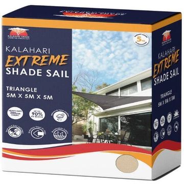 Kalahari Extreme Triangle Shade Sail Sand 5m