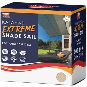 Kalahari Extreme Rectangle Shade Sail Charcoal 5x3m