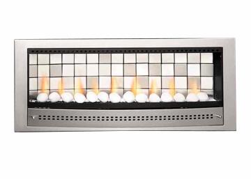 Contemporary Tiled Back CHAD O CHEF Gas Fireplace