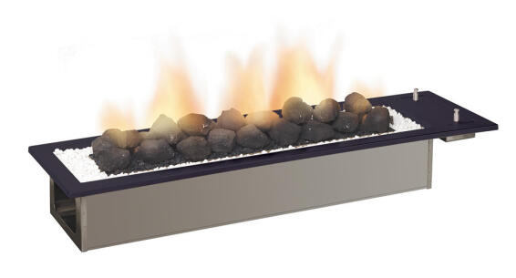 Gas Fireplace Built In Drop In CHAD O CHEF 1200 Black Steel 12KW