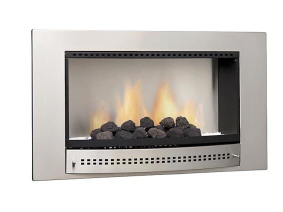 Gas Fireplace Built-In CHAD O CHEF Classic Stainless Steel 9KW